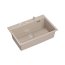 Quadron Marc 110 Zestaw Zlewozmywak granitowy jednokomorowy 76x50 cm + syfon + dozownik + wkładka ociekowa + deska + qmata beżowy pearl beige/stalowy HQM7650U2_BS - zdjęcie 4
