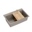 Quadron Marc 110 Zestaw zlewozmywak granitowy jednokomorowy 76x50 cm + syfon + dozownik + wkładka ociekowa + deska szarobeżowy/miedziany HQM7650U4_PVDC1 - zdjęcie 4