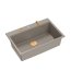 Quadron Marc 110 Zestaw zlewozmywak granitowy jednokomorowy 76x50 cm + syfon + dozownik + wkładka ociekowa + deska szarobeżowy/miedziany HQM7650U4_PVDC1 - zdjęcie 6