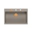 Quadron Marc 110 Zestaw zlewozmywak granitowy jednokomorowy 76x50 cm + syfon + dozownik + wkładka ociekowa + deska szarobeżowy/miedziany HQM7650U4_PVDC1 - zdjęcie 5