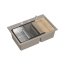 Quadron Marc 120 Zestaw Zlewozmywak granitowy dwukomorowy 76x50 cm + syfon + dozownik + deska + wkładka ociekowa + qmata beżowy soft taupe/stalowy HQC7650U4_BS - zdjęcie 1