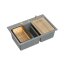 Quadron Marc 120 Zestaw Zlewozmywak granitowy dwukomorowy 76x50 cm + syfon + dozownik + deska + wkładka ociekowa szary silver stone/miedziany PVD HQC7650U5_PVDC1 - zdjęcie 1