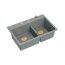 Quadron Marc 120 Zestaw Zlewozmywak granitowy dwukomorowy 76x50 cm + syfon + dozownik + deska + wkładka ociekowa szary silver stone/złoty PVD HQC7650U5_PVDG1 - zdjęcie 2