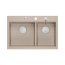 Quadron Marc 120 Zestaw Zlewozmywak granitowy dwukomorowy 76x50 cm + syfon + dozownik + deska + wkładka ociekowa + qmata beżowy pearl beige/stalowy HQC7650U2_BS - zdjęcie 5