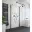 Radaway Essenza New Black KDJ+S Drzwi prysznicowe uchylne 110x200 cm lewe profile czarne szkło przezroczyste 385023-54-01L - zdjęcie 2