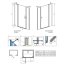 Radaway NES Black DWJS Drzwi prysznicowe wahadłowe 130x200 cm lewe profile czarne szkło przejrzyste 10038130-54-01L - zdjęcie 3