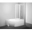 Ravak Rosa VSK2 Parawan nawannowy dwuelementowy 170x150 cm z powłoką AntiCalc prawy, profile białe szkło przezroczyste 76PB0100Z1 - zdjęcie 1