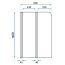 Rea Agat-2 Parawan nawannowy składany 2-częściowy 80x140 cm profile złote szczotkowane szkło przezroczyste REA-W2500 - zdjęcie 3