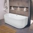 Riho Desire Wanna wolnostojąca z hydromasażem 180x84 cm przyścienna z napełnianiem przez przelew + obudowa + nóżki chrom/biały B089013005 - zdjęcie 2