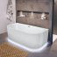 Riho Desire Wanna wolnostojąca z hydromasażem 180x84 cm przyścienna z napełnianiem przez przelew z oświetleniem LED + obudowa + nóżki chrom/biały mat B089014105 - zdjęcie 2