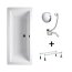 Riho Lusso Zestaw Wanna prostokątna 190x90 cm z syfonem Viega Simplex i nóżkami biała BA99+495121+07/B037001005+495121+207095 - zdjęcie 1
