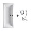 Riho Lusso Zestaw Wanna prostokątna 190x80 cm z syfonem Viega Simplex biała BA59+495121/B015001005+495121 - zdjęcie 1