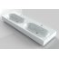 Riho Slimline Umywalka meblowa podwójna 120x38 cm biały połysk F7SL112038122 - zdjęcie 2