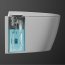 Roca Avant Zestaw Toaleta WC podwieszana 56,5x36,5 cm Rimless Vortex bez kołnierza ze zintegrowanym zbiornikiem In-Tank spłukiwanie wirowe + deska wolnoopadająca biały z powłoką Supraglaze A80336NS0H - zdjęcie 25
