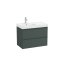 Roca Ona Zestaw umywalka meblowa 80x46 cm lewa z szafką podumywalkową ciemny zielony mat/biały A851692513 - zdjęcie 1