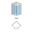 Ronal Sanswiss Pur Kabina prysznicowa półokrągła z drzwiami dwuczęściowymi, montaż z profilem przyściennym 100x200 cm, profile chrom szkło przezroczyste PU4P501001007 - zdjęcie 10