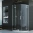 Ronal Sanswiss Pur Kabina prysznicowa półokrągła z drzwiami dwuczęściowymi, montaż z profilem przyściennym 100x200 cm, profile chrom szkło przezroczyste PU4P501001007 - zdjęcie 1