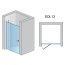 Ronal Sanswiss Solino SOL1 Drzwi prysznicowe uchylne 120x200 cm ze ścianką stałą, profile srebrny połysk szkło przezroczyste Aquaperle SOL1312005007 - zdjęcie 2