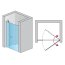 Ronal Sanswiss Solino Drzwi prysznicowe wahadłowe 120x200 cm ze ścianką stałą, profile srebrny połysk szkło przezroczyste Aquaperle SOL3112005007 - zdjęcie 2