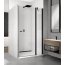 Ronal Sanswiss Solino Black SOL13 Drzwi prysznicowe uchylne 110x200 cm ze ścianką stałą, profile czarny mat szkło przezroczyste Aquaperle SOL1311000607 - zdjęcie 1