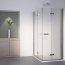 Ronal Sanswiss Swing-Line F Kabina prysznicowa narożna z drzwiami dwuczęściowymi składanymi 90x195 cm drzwi lewe, profile srebrny mat szkło przezroczyste SLF2G09000107 - zdjęcie 3