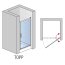 Ronal Sanswiss Top-Line Drzwi prysznicowe wahadłowe 100x190 cm, profile srebrny połysk szkło przezroczyste Aquaperle TOPP10005007 - zdjęcie 2