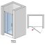 Ronal Sanswiss Top-Line TED Drzwi prysznicowe uchylne 120x190 cm ze ścianką stałą, profile srebrny połysk szkło przezroczyste Aquaperle TED12005007 - zdjęcie 2