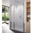 Ronal Swing-Line SL13 Drzwi prysznicowe jednoczęściowe ze ścianką stałą w linii 100x195 cm, profile srebrny mat szkło cieniowane niebieskie SL1310000154 - zdjęcie 1