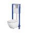 Cersanit Caspia New SET B962 Zestaw Toaleta WC bez kołnierza + deska wolnoopadająca + stelaż podtynkowy WC Economy + przycisk WC S701-732 - zdjęcie 1