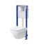 Cersanit Larga Square SET B969 Zestaw Toaleta WC bez kołnierza + deska wolnoopadająca + stelaż podtynkowy WC Economy + przycisk WC S701-739 - zdjęcie 1