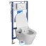 Sapho Avva Cleanwash Zestaw toaleta WC myjąca bez kołnierza + deska wolnoopadająca + stelaż podtynkowy WC +  przycisk WC biały 100315-SET5 - zdjęcie 2