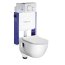 Sapho Brilla Zestaw toaleta WC bez kołnierza + deska wolnoopadająca + stelaż podtynkowy WC + przycisk WC biały WC-SADA-14 - zdjęcie 1