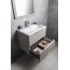 Sapho Cirasa Zestaw Szafka podumywalkowa 58x40x55 cm + umywalka meblowa 60x40 cm + bateria umywalkowa + lustro 80x60 cm + oświetlenie LED dąb srebrny/biały/chrom KSET-052 - zdjęcie 8