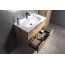 Sapho Cirasa Zestaw Szafka podumywalkowa 79,8x45,9x52 cm + uchwyt + umywalka meblowa 81x46,5 cm + bateria umywalkowa + lustro z oświetleniem LED 80x60 cm + słupek boczny 35x32x172 cm dąb Alabama/czarny mat/biały KSET-031 - zdjęcie 9