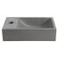 Sapho Crest L Umywalka wisząca 40x22 cm prawa betonowa z korkiem czarny granit AR403 - zdjęcie 2