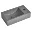 Sapho Crest R Umywalka wisząca 40x22 cm lewa betonowa z korkiem czarny granit AR409 - zdjęcie 1