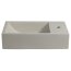 Sapho Crest R Umywalka wisząca 40x22 cm lewa betonowa z korkiem biały piaskowiec AR413 - zdjęcie 2