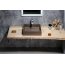 Sapho Formigo Umywalka nablatowa 47,5x36,5 cm betonowa z korkiem ciemny brąz FG014 - zdjęcie 8