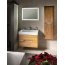 Sapho Mediena 80 Zestaw Szafka podumywalkowa 76x49x51 cm + słupek boczny 40x20x138 cm + lustro z oświetleniem LED 80x60 cm biały mat/dąb neutral KSET-045 - zdjęcie 1