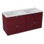 Sapho Mitra Zestaw szafka podumywalkowa 150x46x57,3 cm bordo + umywalka meblowa podwójna biała 2XMT0731601-150 - zdjęcie 1
