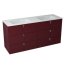 Sapho Mitra Zestaw szafka podumywalkowa 150x46x72,3 cm bordo + umywalka meblowa podwójna biała 2XMT0831601-150 - zdjęcie 1