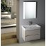 Sapho Nirona 70 Zestaw szafka podumywalkowa 67x43x51,5 cm + umywalka meblowa 70x45 cm + lustro z oświetleniem LED 80x60 cm dąb Mocca/biały KSET-020 - zdjęcie 1