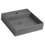 Sapho Quadrado Umywalka nablatowa 46x46 cm betonowa z korkiem czarny granit AR468 - zdjęcie 1