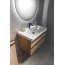 Sapho Sitia Zestaw Szafka podumywalkowa 75,6x44,1x50 cm + umywalka meblowa 80,5x46 cm + bateria umywalkowa + lustro z oświetleniem LED 80 cm + słupek boczny 35x31,9x172 cm dąb alabama/biały/czarny mat KSET-034 - zdjęcie 2