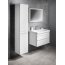 Sapho Sitia Zestaw Szafka podumywalkowa 75,6x44,1x50 cm + umywalka meblowa 80,5x46 cm + bateria umywalkowa + lustro z oświetleniem LED 80x60 cm + słupek boczny 35x31,9x172 cm biały mat/chrom KSET-033 - zdjęcie 1