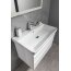 Sapho Sitia Zestaw Szafka podumywalkowa 75,6x44,1x50 cm + umywalka meblowa 80,5x46 cm + bateria umywalkowa + lustro z oświetleniem LED 80x60 cm + słupek boczny 35x31,9x172 cm biały mat/chrom KSET-033 - zdjęcie 8