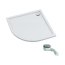 Schedpol Corrina New Brodzik półokrągły 80x80 cm biały + syfon z korkiem klik klak 3.4333 - zdjęcie 1