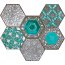 Tubądzin Elements Lace absinthe Mozaika ścienna 28,9x22,1x1 cm, szara, turkusowa, połysk TUBMSELELACABS2892211 - zdjęcie 1