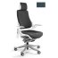 Unique Wau fotel biurowy biały/tkanina steelblue W-609-W-BL414 - zdjęcie 1