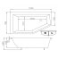 Victory Spa Simple Line Jive Wanna narożna 150x90 cm asymetryczna ze stelażem i przelewem lewa, biała OBL.940.910.00.1 - zdjęcie 3